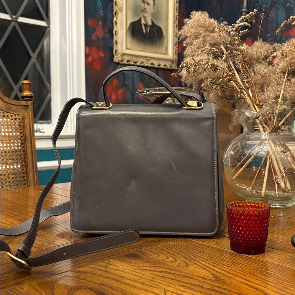 Salvatore Ferragamo Gray Vintage Crossbody Bag